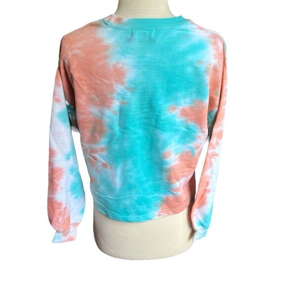 Jolie & Joy by FCT with Live Size Small Long Sleeve Crop Top Sweatshirt Tie Dye - Picture 3 of 5